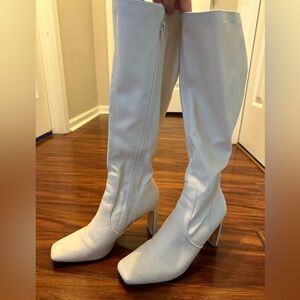 White Knee-High Boots
